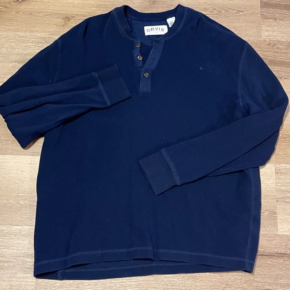 Orvis Dark Blue Henley Shirt